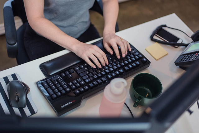 Woman working at computer